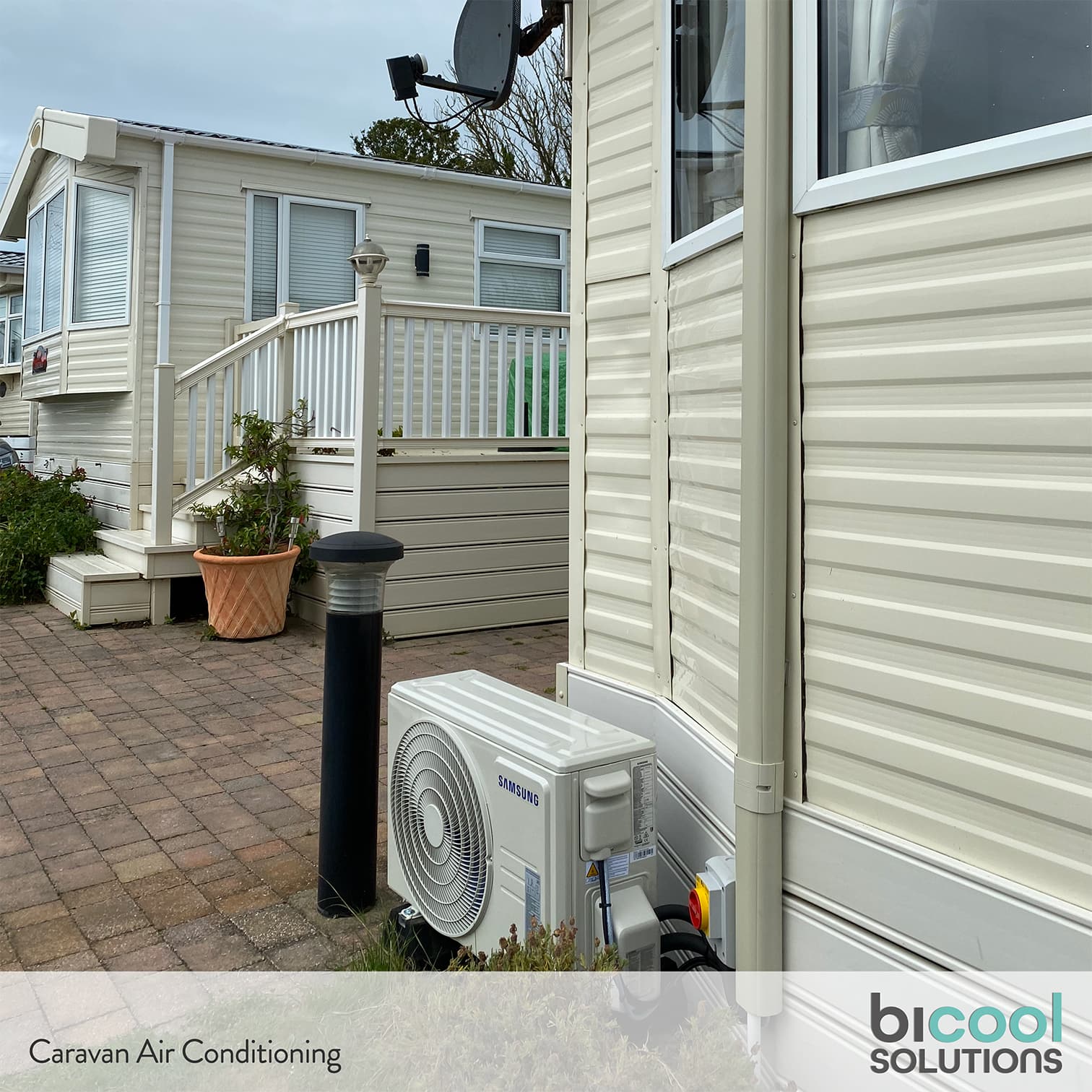 Caravan outdoor unit installation