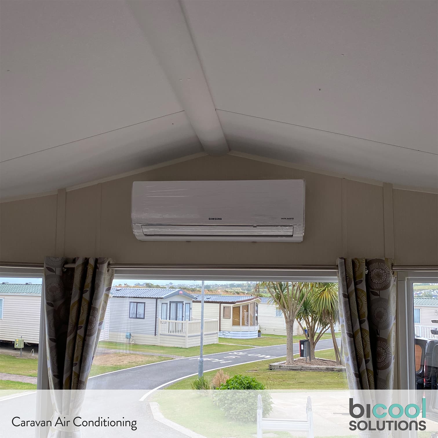 Static caravan ac installation