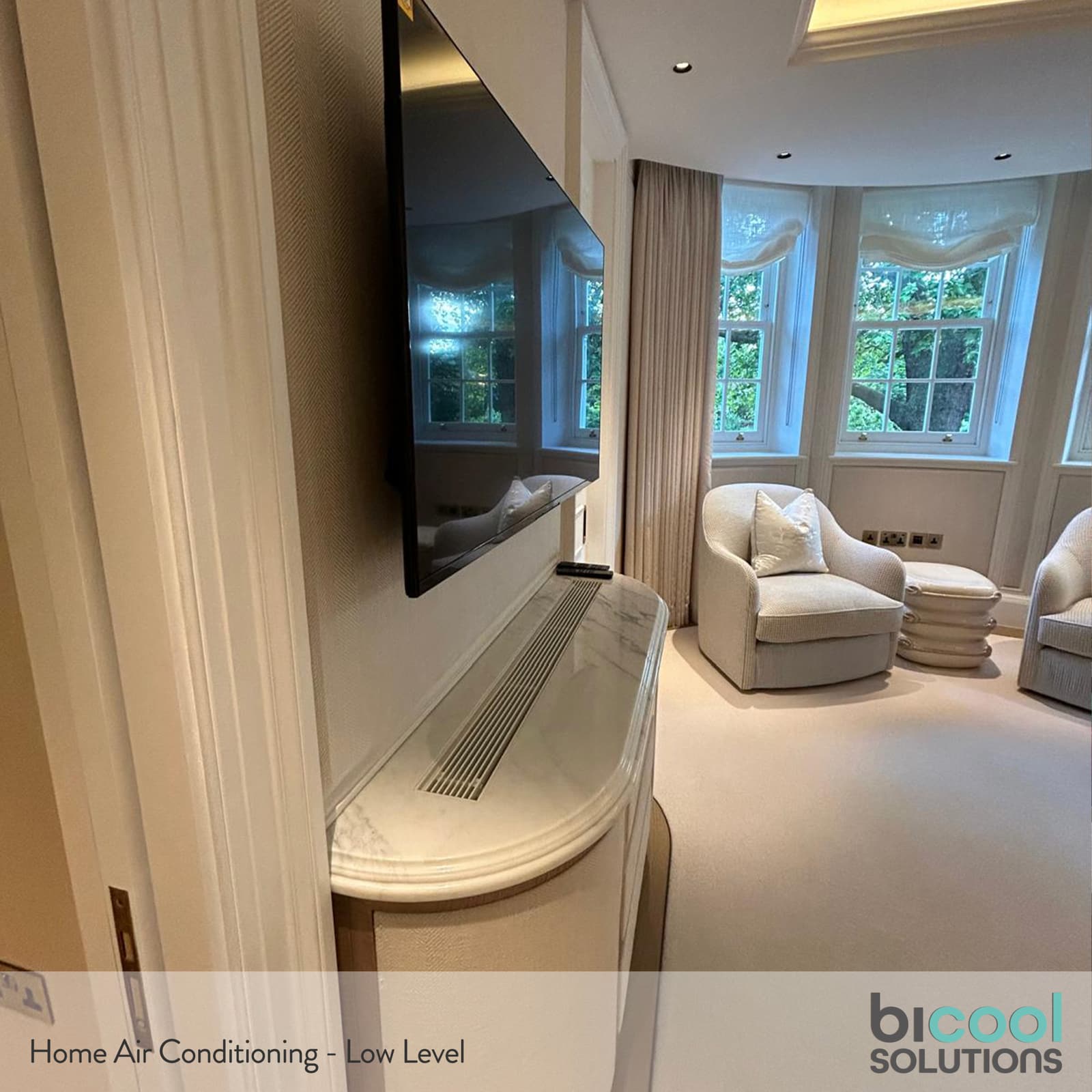 Low level air conditioning installation